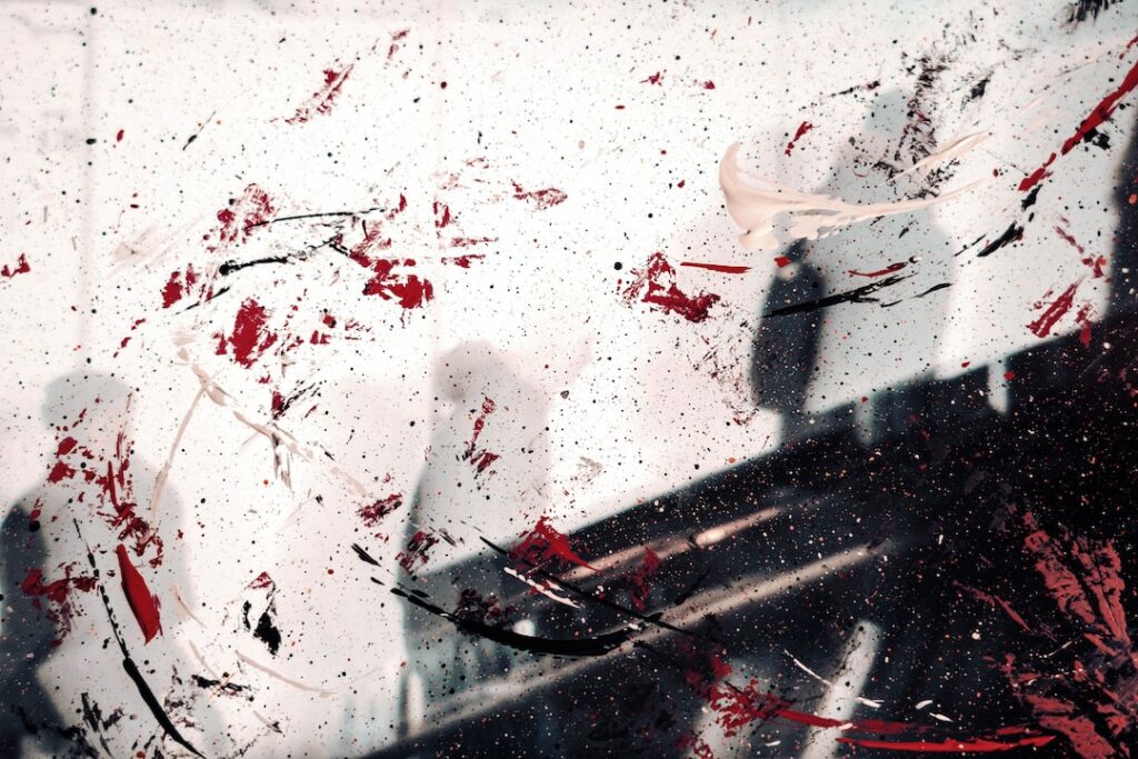 Blood stained